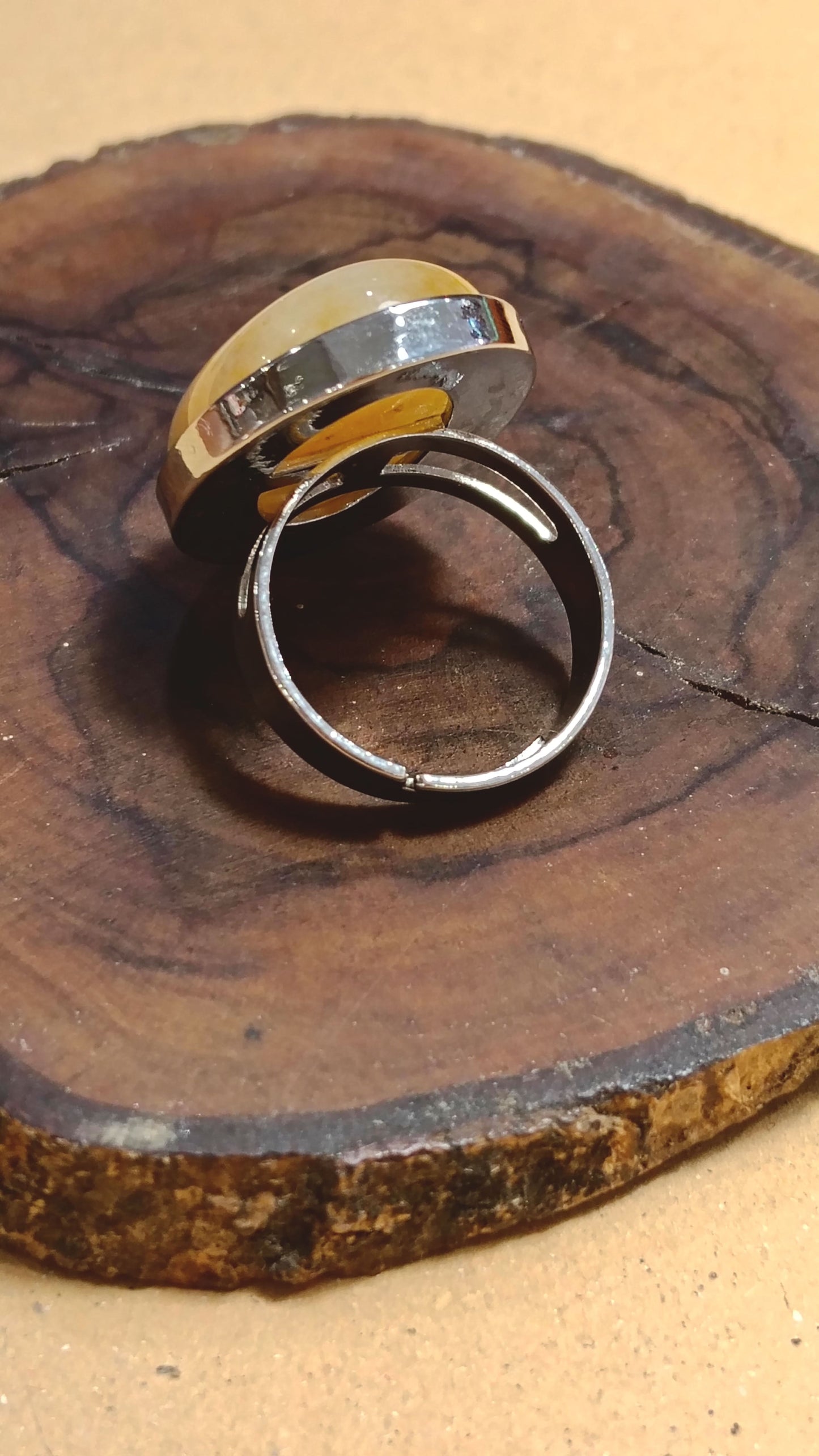 Anello in Topazio giallo naturale regolabile