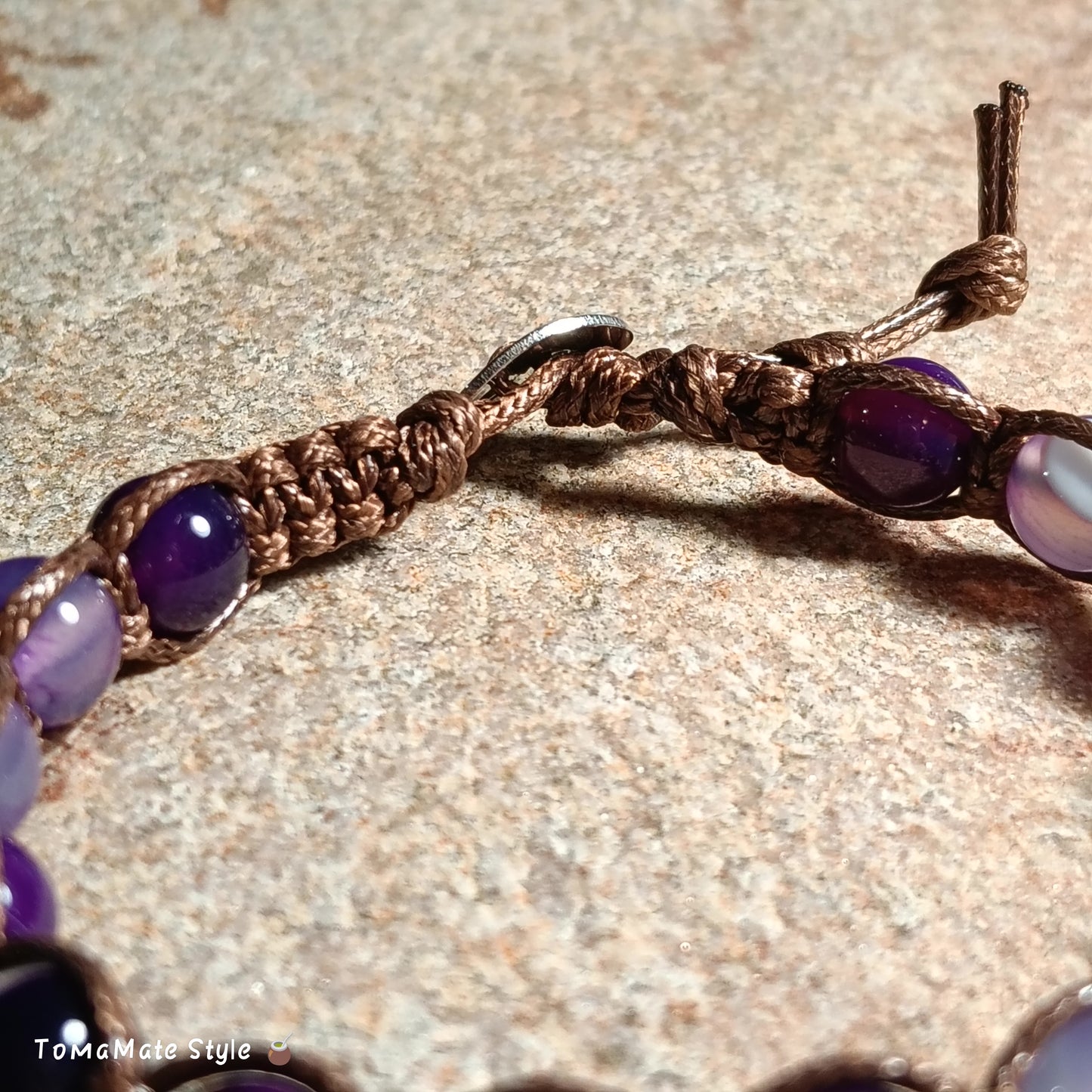 Bracciale Connessione Agata Viola in Macramè