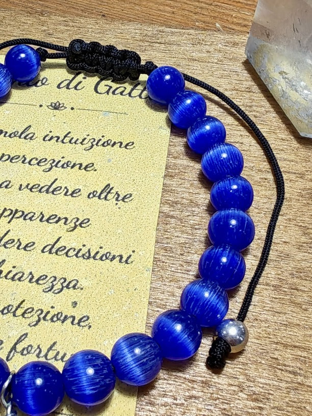 Bracciale Su Coccu Occhio di Gatto Blu