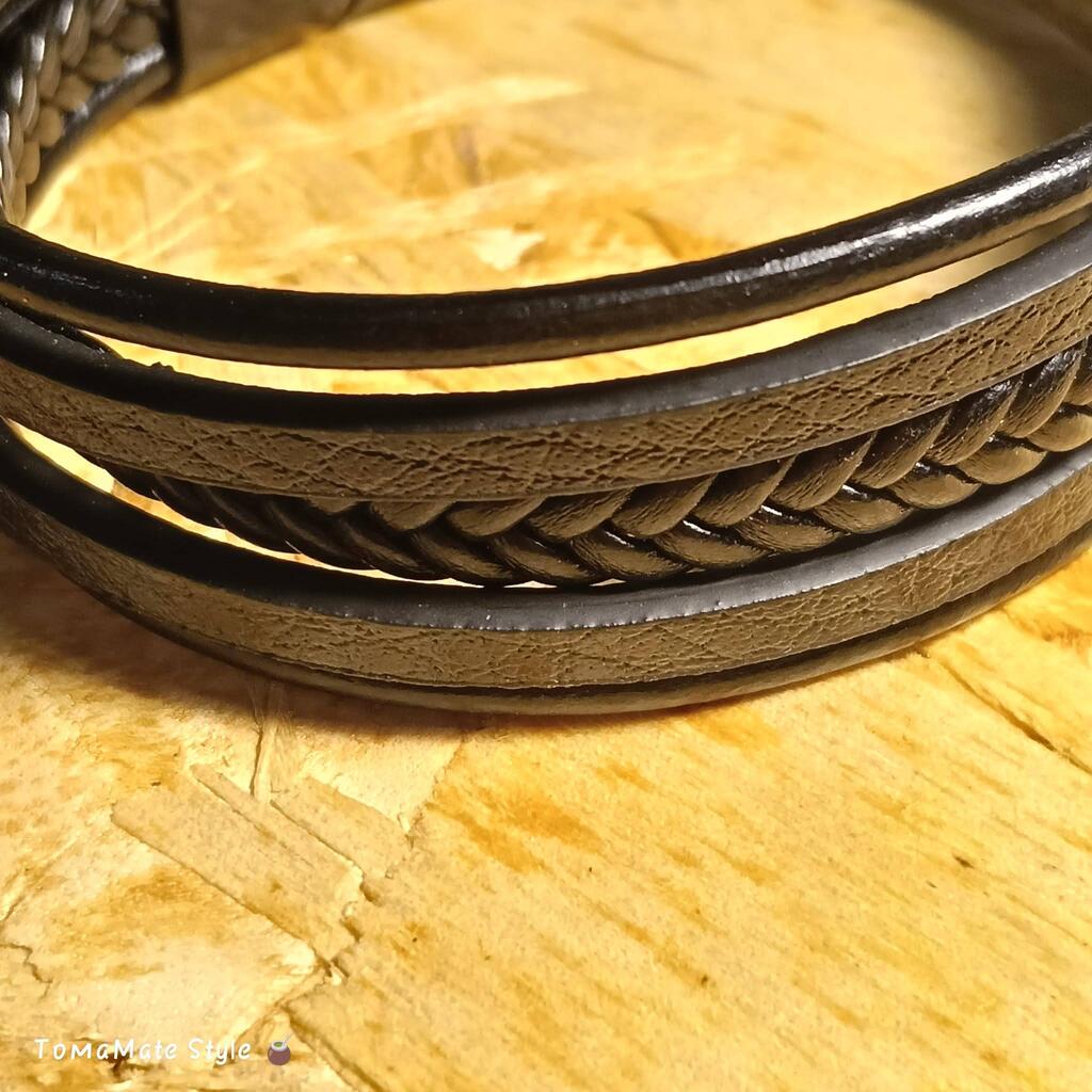 Bracciale Uomo Multifilo in Ecopelle Marrone Intrecciata