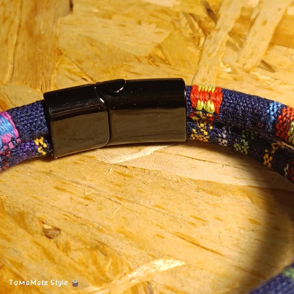 Bracciale Uomo Etnico in Tessuto Blu a Due Giri