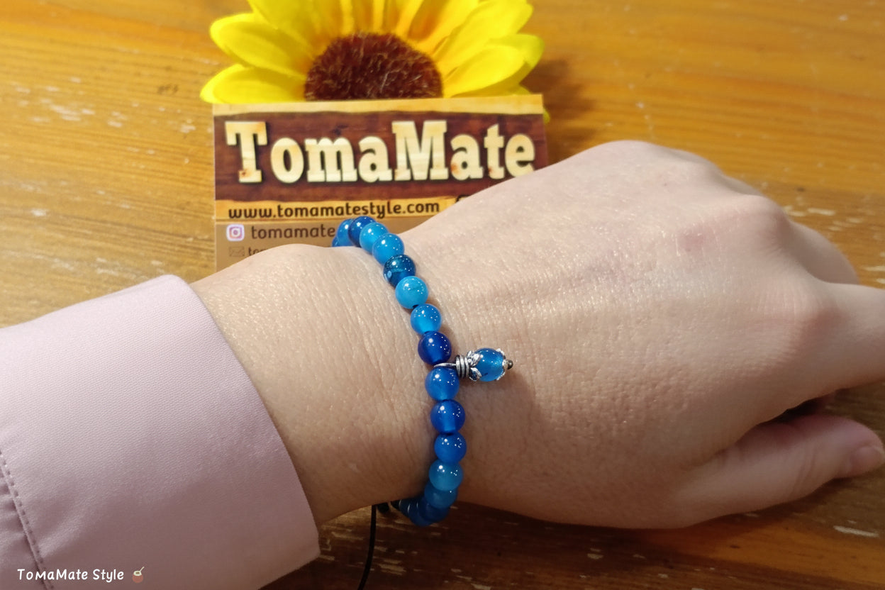 Bracciale Su Coccu Agata Celeste