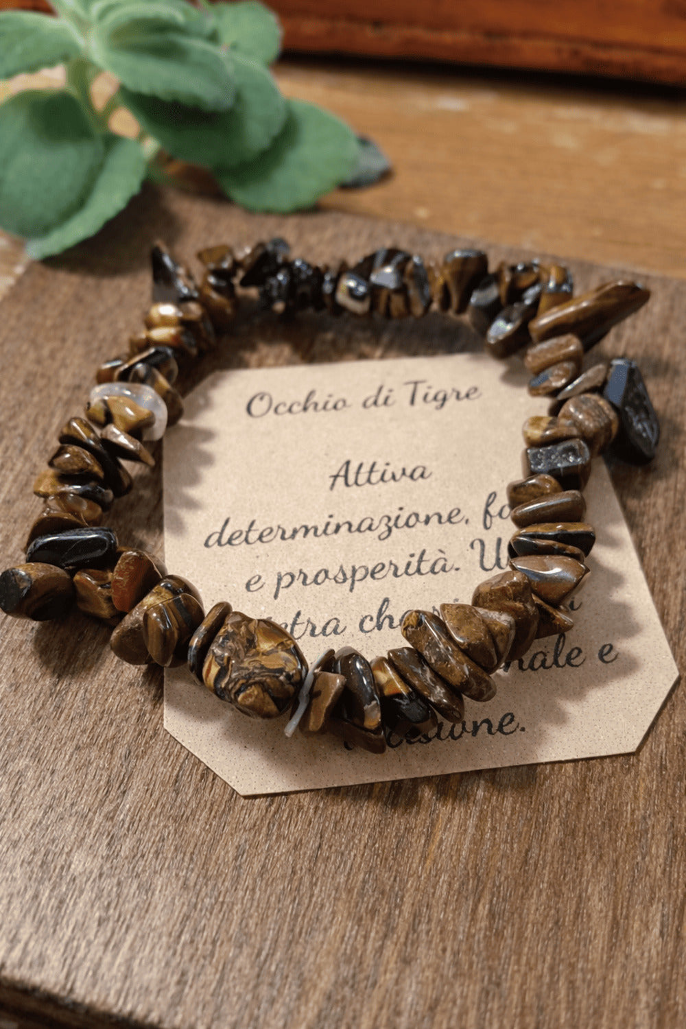 Bracciale elastico Chips Occhio di tigre