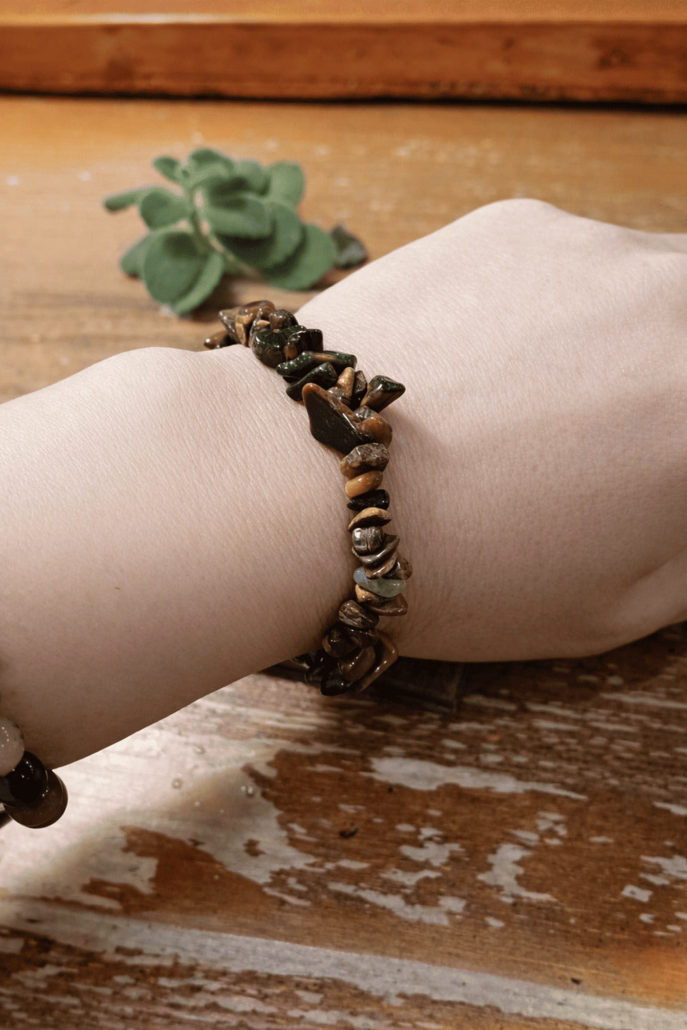 Bracciale elastico Chips Occhio di tigre