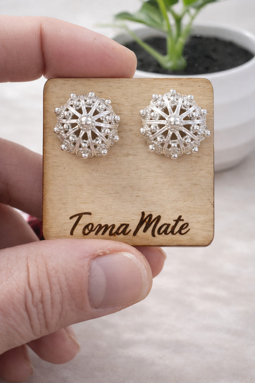 Orecchini bottone sardo classico