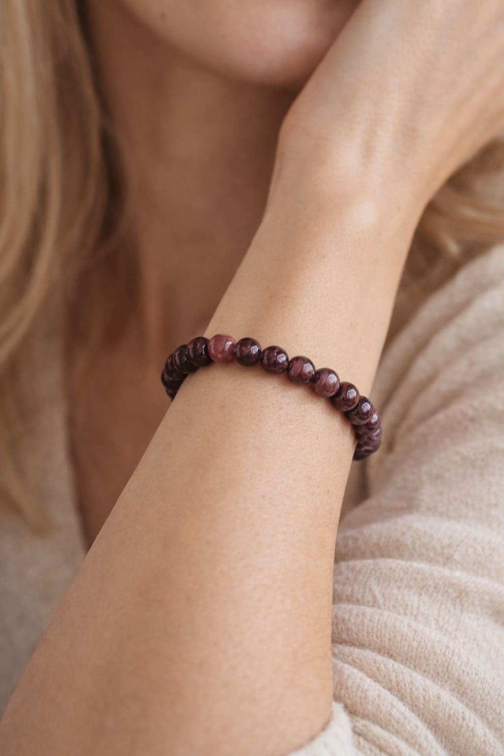 Bracciale elastico Rodonite