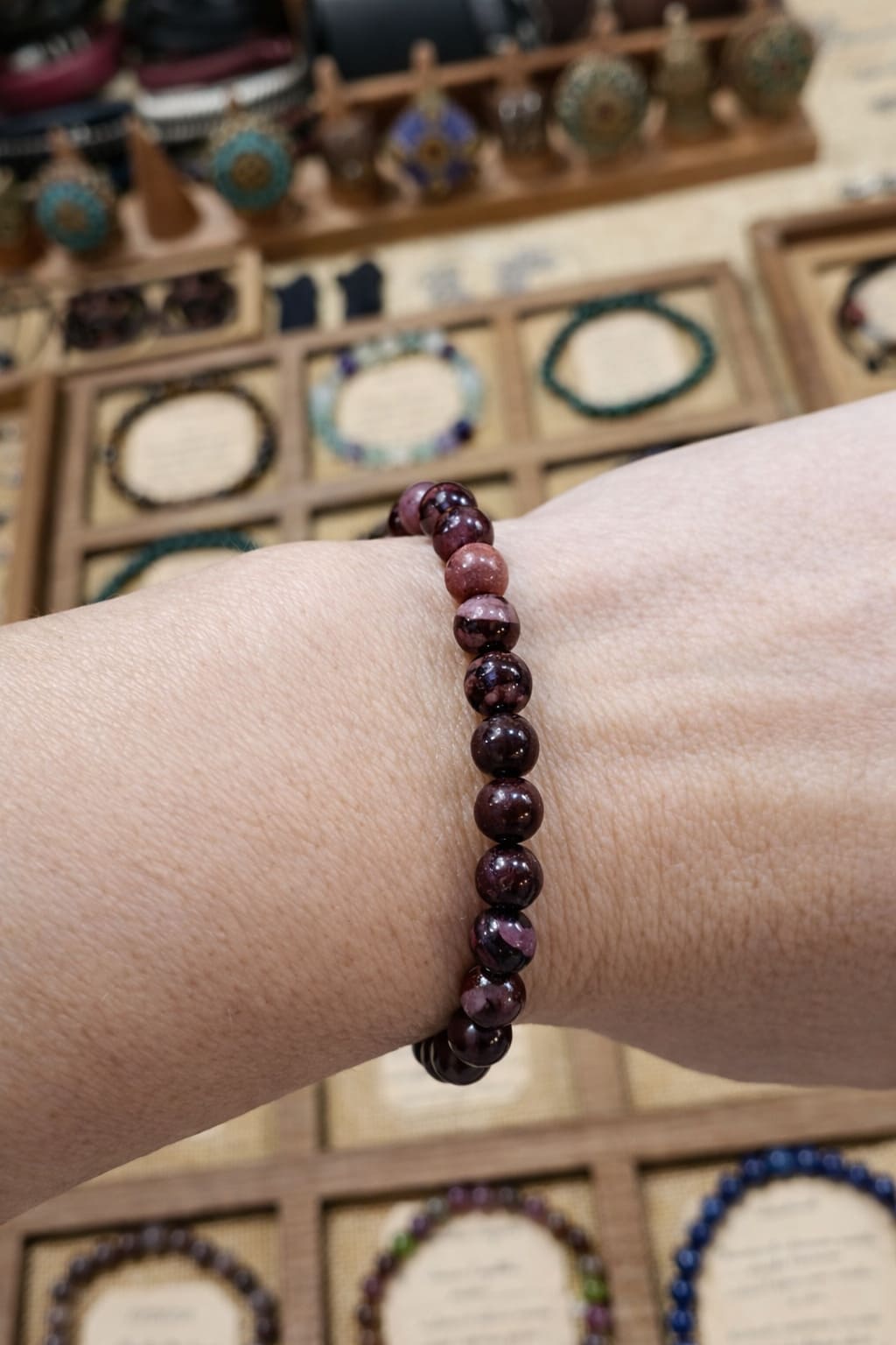 Bracciale elastico Rodonite