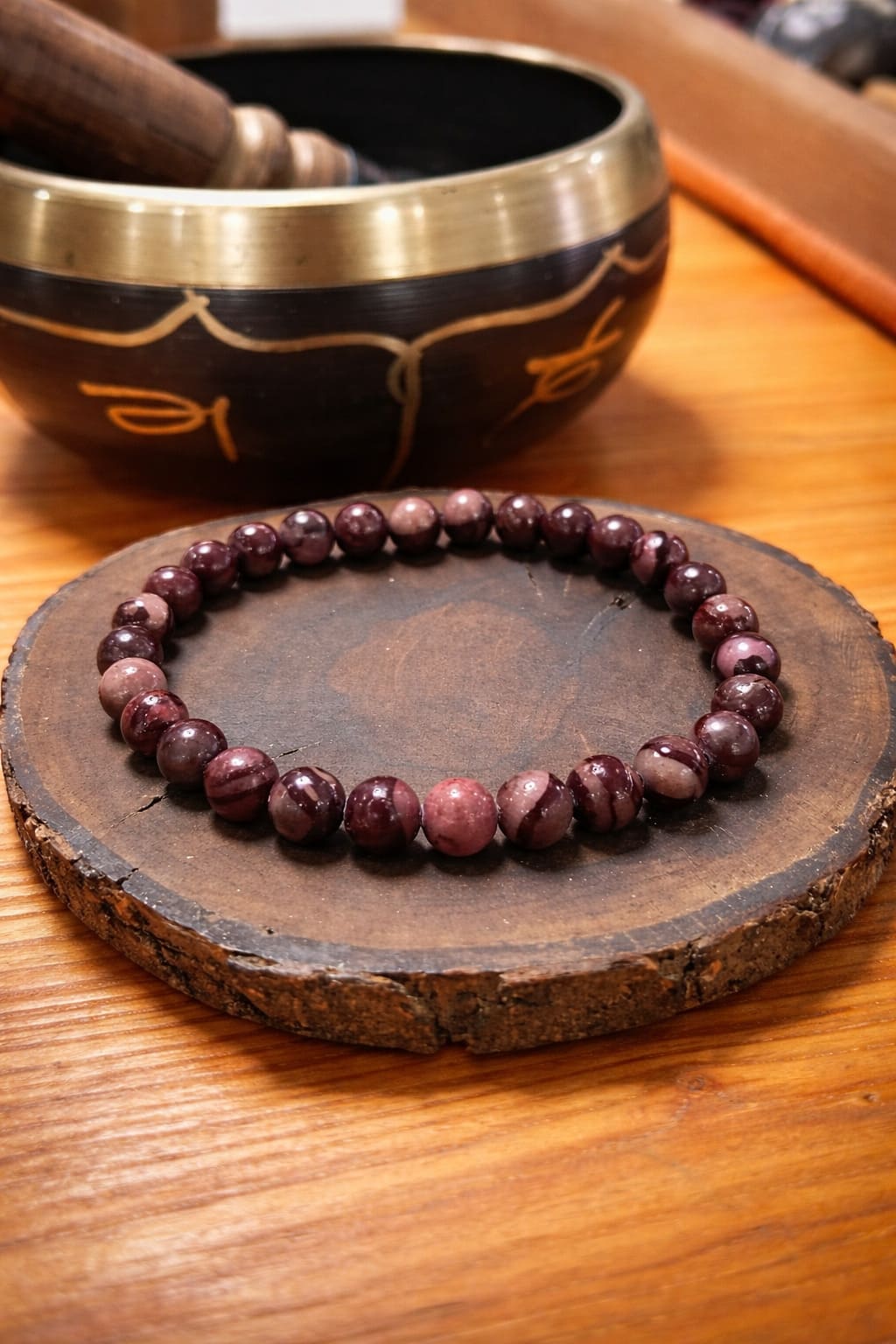 Bracciale elastico Rodonite