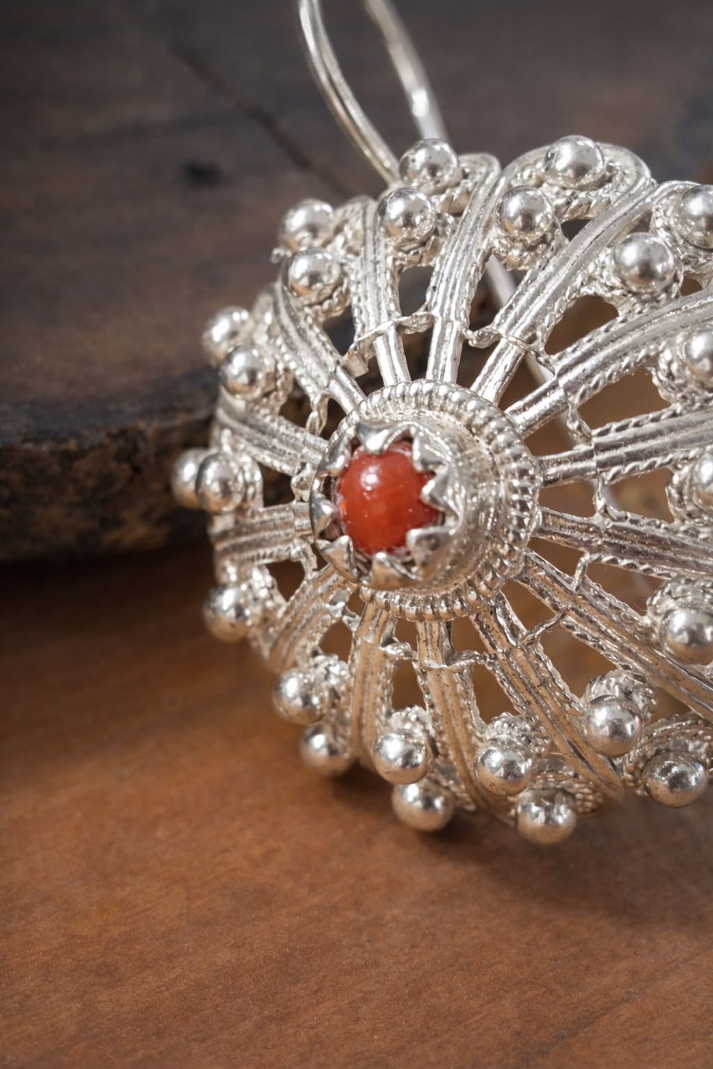 Orecchini filigrana corallo