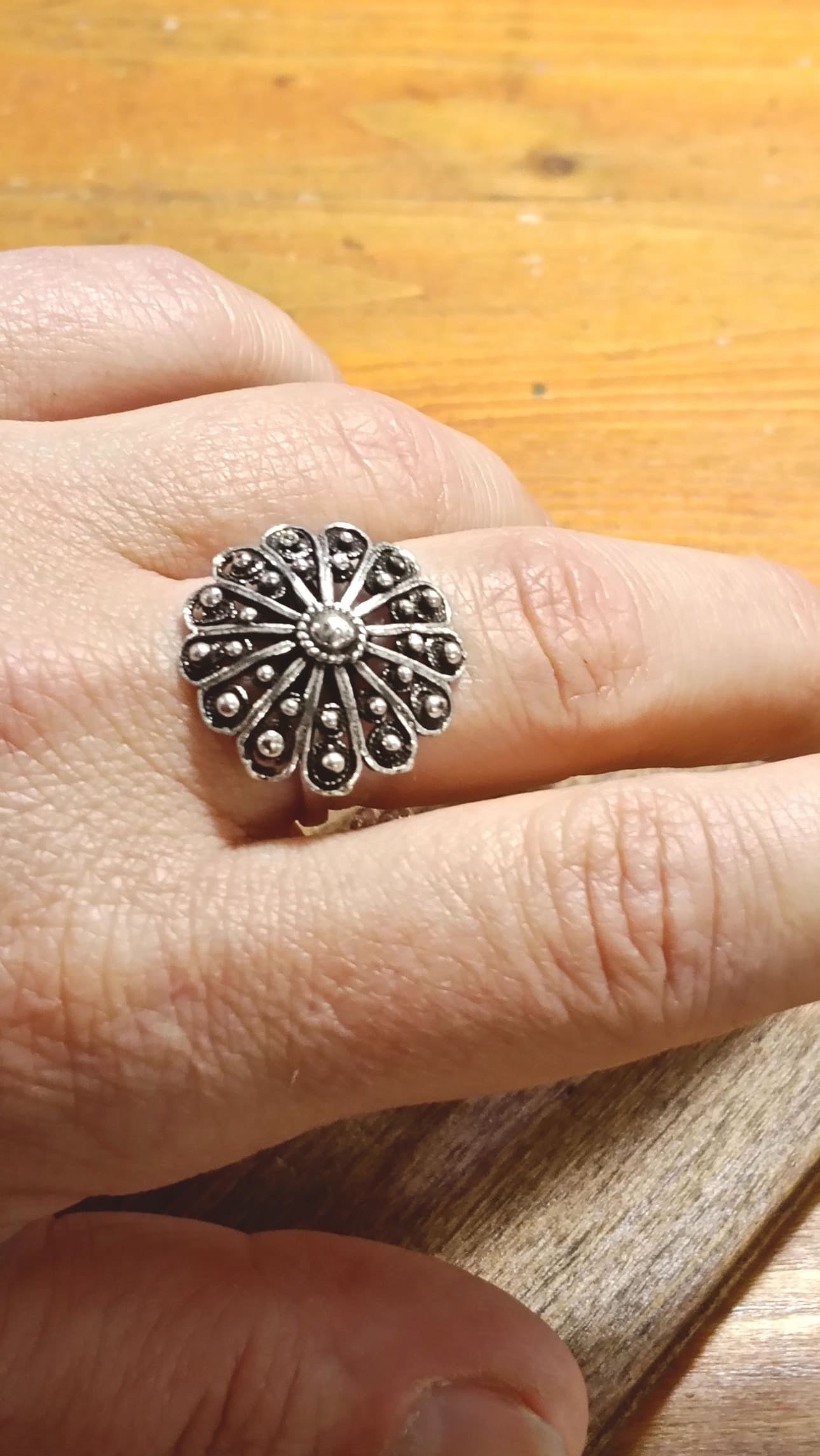 Anello argento Fiore sardo