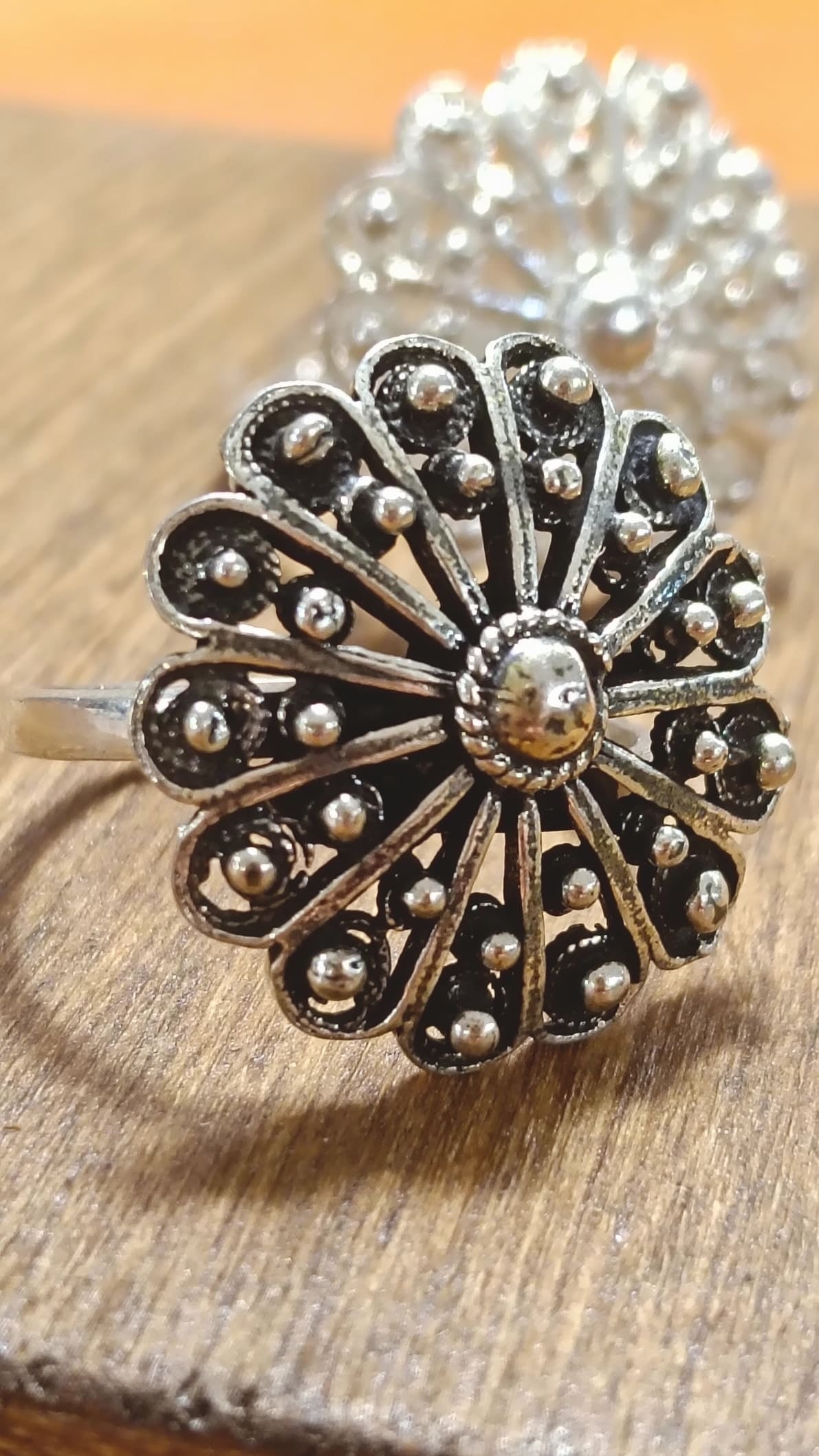 Anello argento Fiore sardo
