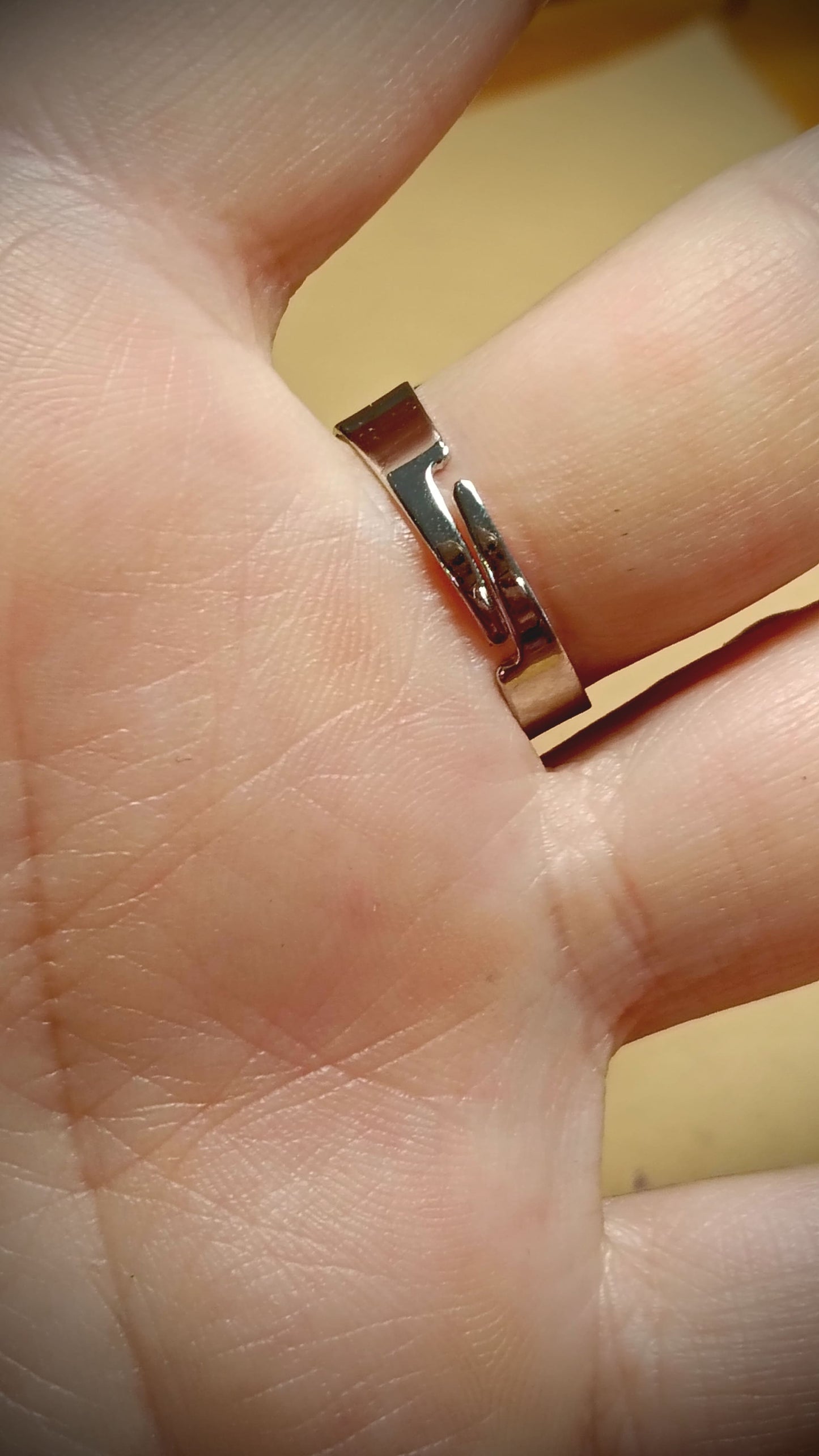 Anello Ossidiana naturale regolabile