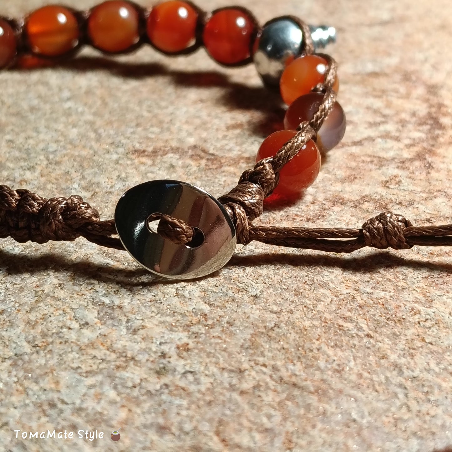 Bracciale Radici Agata Corniola in Macramè