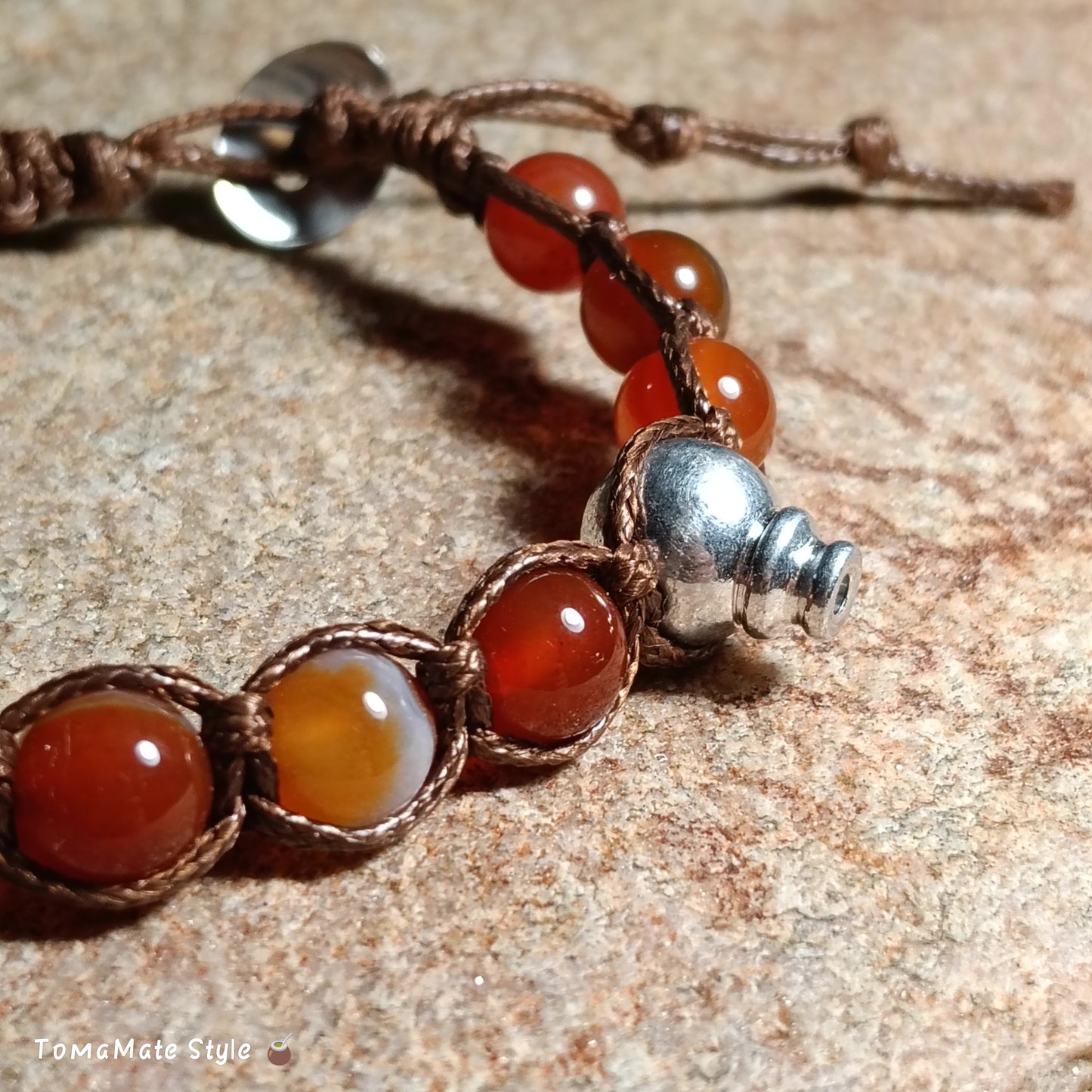 Bracciale Radici Agata Corniola in Macramè