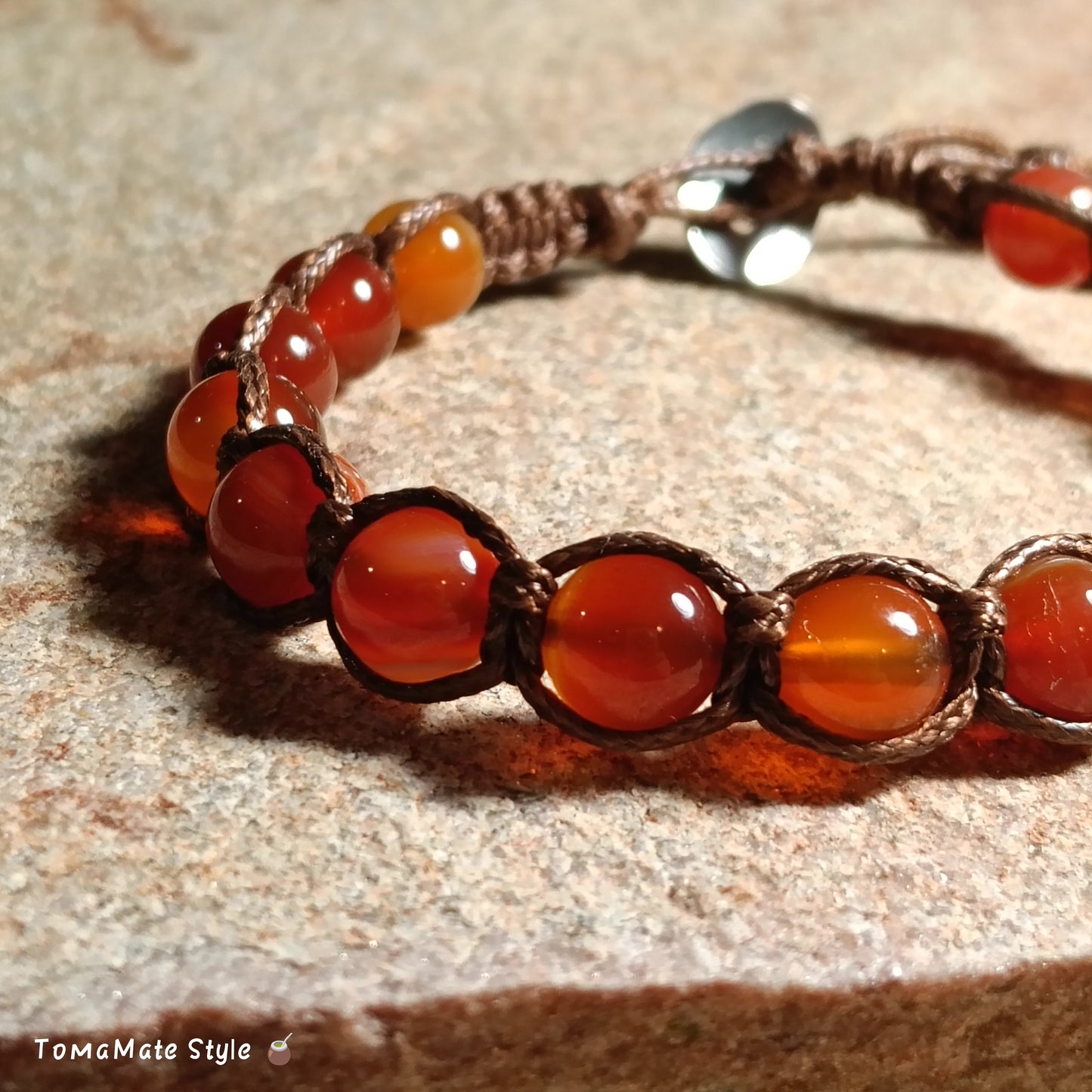 Bracciale Radici Agata Corniola in Macramè