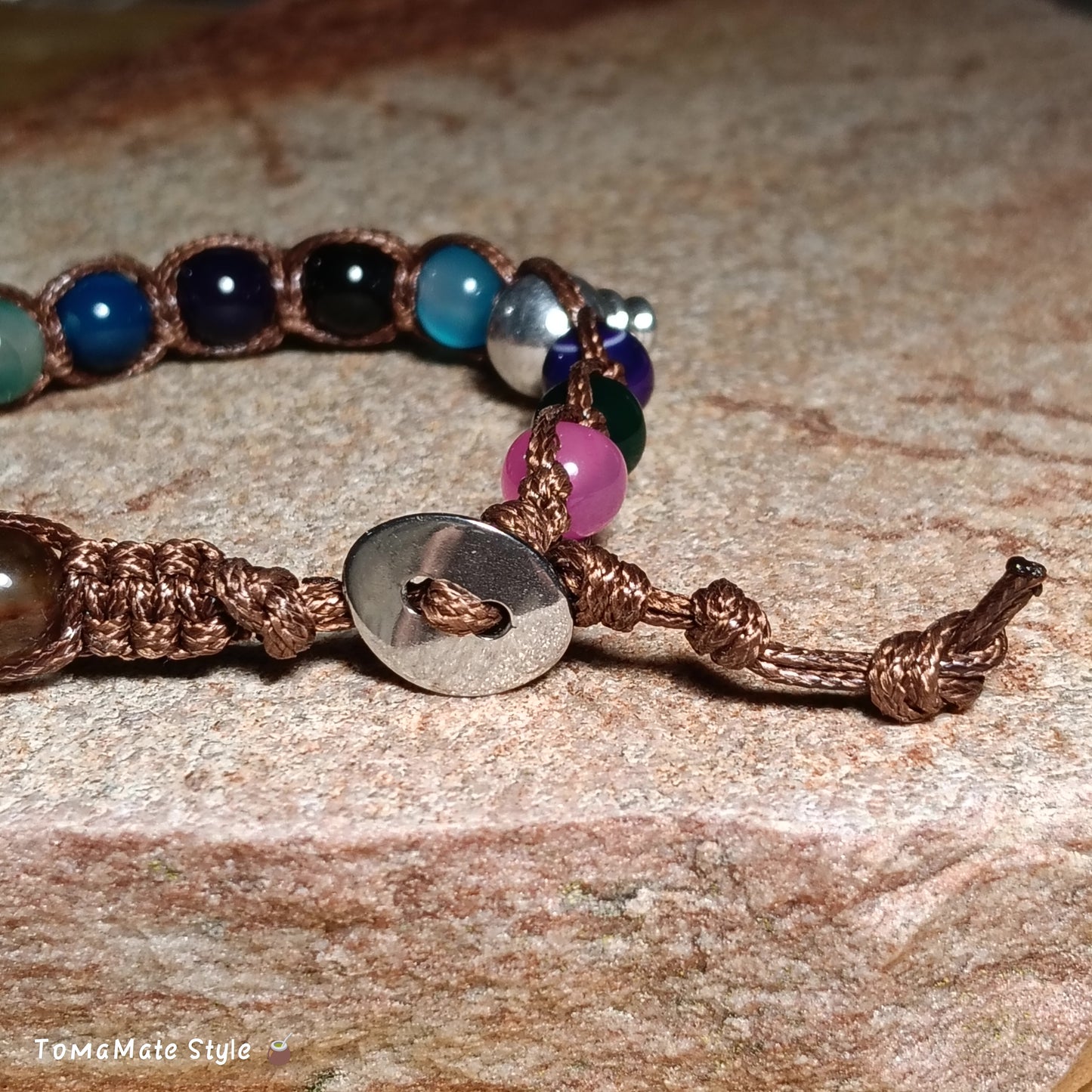 Bracciale Armonia Agata Multicolor in Macramè
