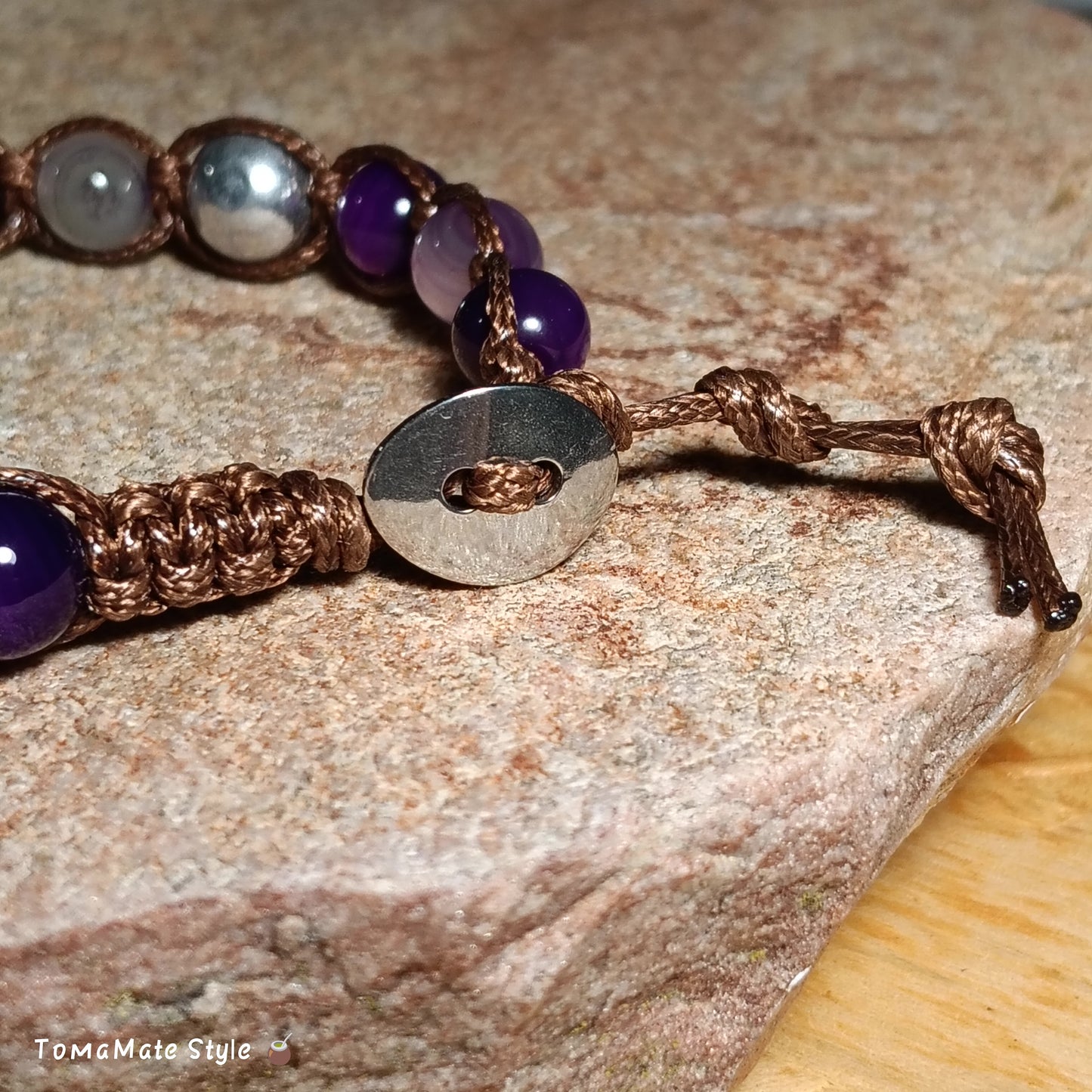 Bracciale Armonia Agata Multicolor in Macramè