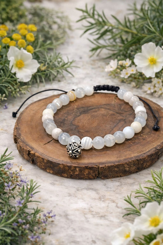 Bracciale Su Coccu Agata Bianca