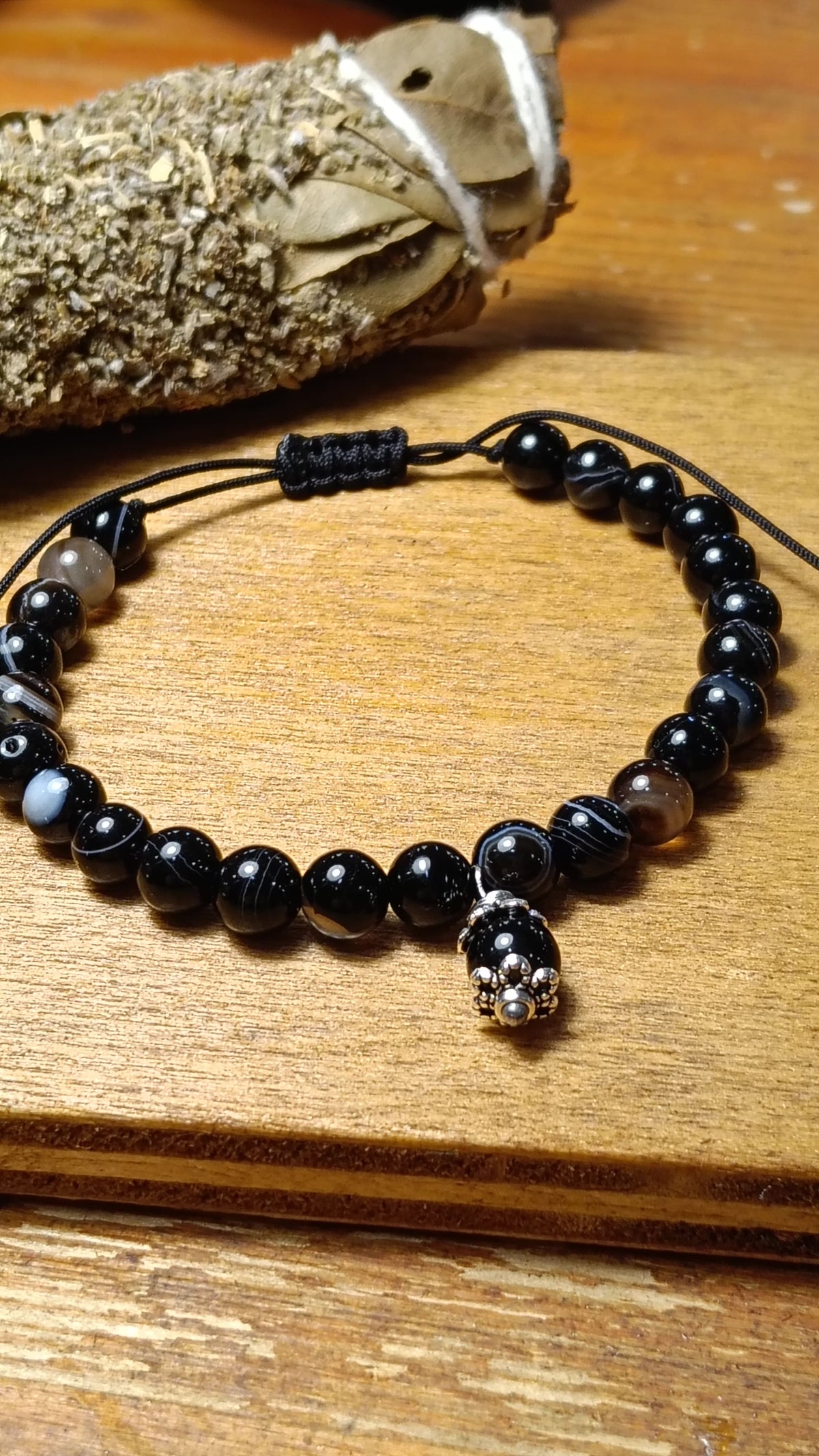 Bracciale Su Coccu Agata Nera