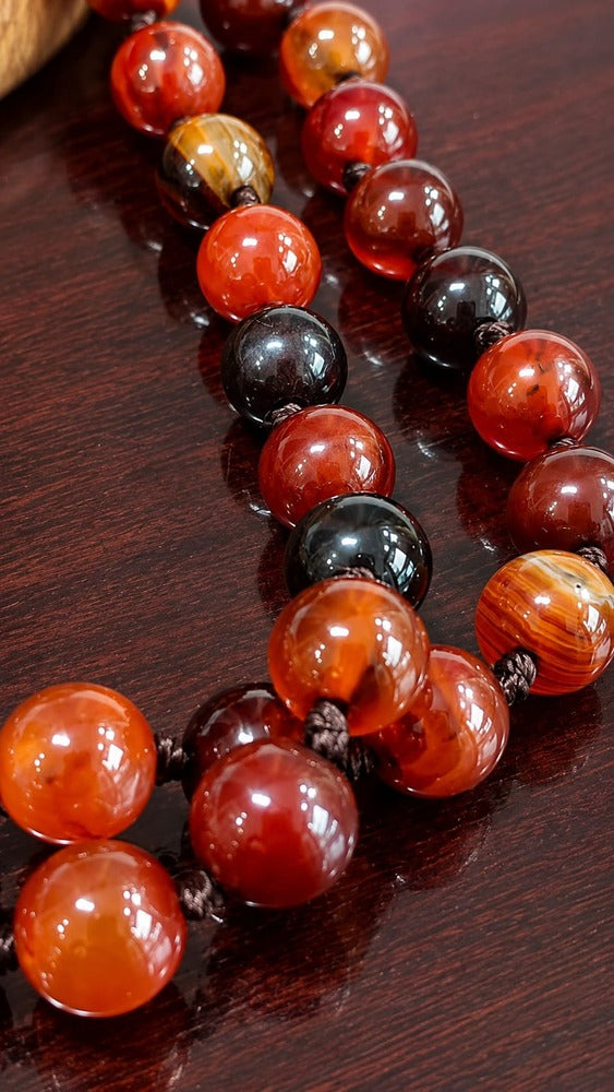 Collana Bottone Sardo e Agata corniola