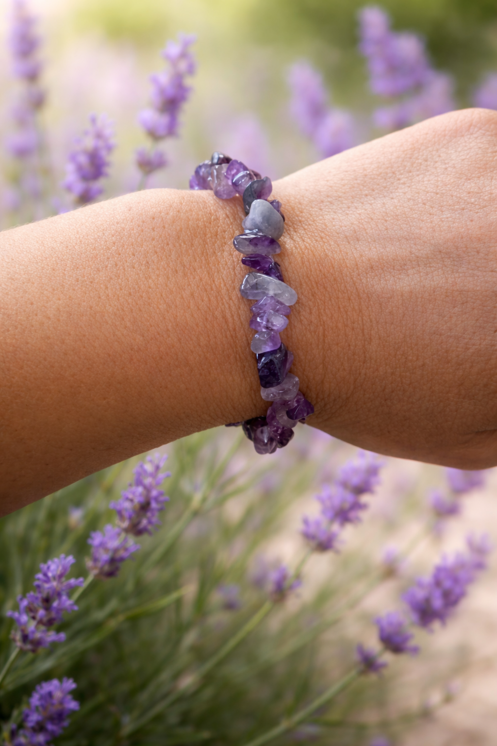 Bracciale elastico Chips Ametista