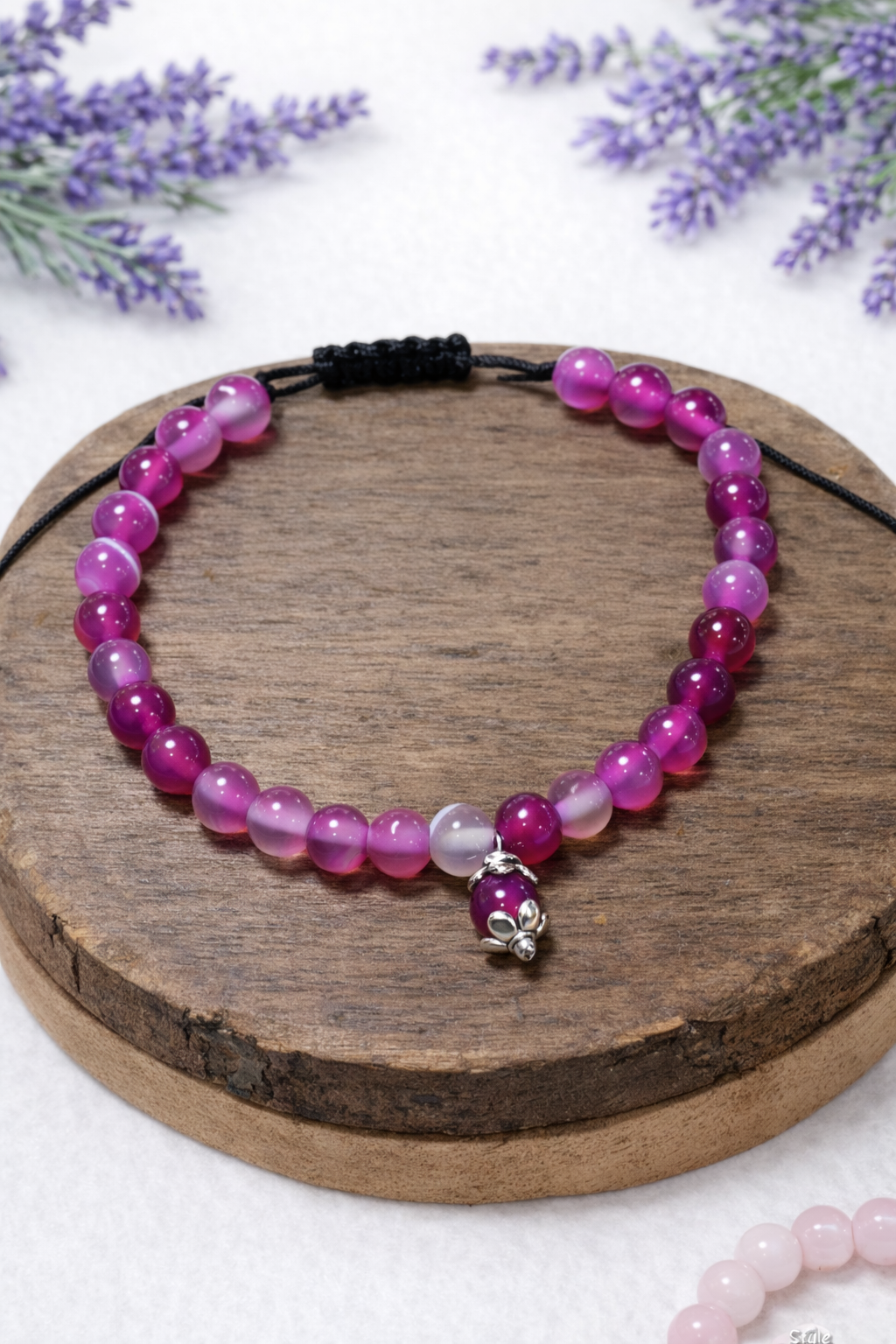 Bracciale Su Coccu Agata Fucsia
