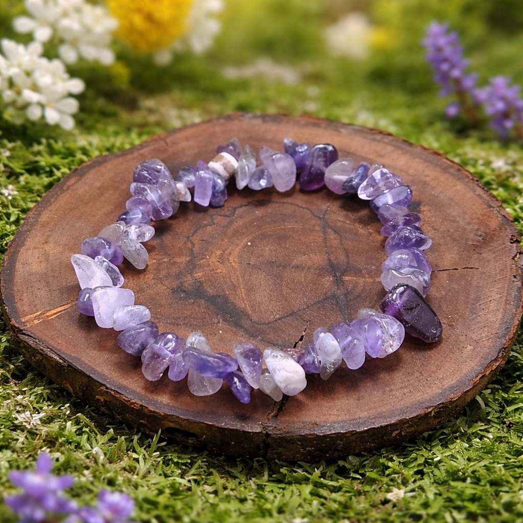 Bracciale elastico Chips Ametista